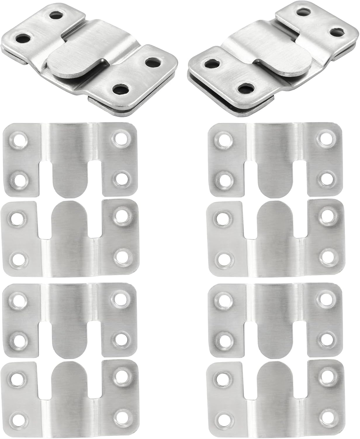 8 PCS Flush Mount Brackets, Concealed Headboard Wall Fixings Brackets, Heavy Duty Stainless Steel Concealed Interlocking Z Clip Wall Fixings For Headboards Mirrors Pictures Frames Art Hanging - View #11