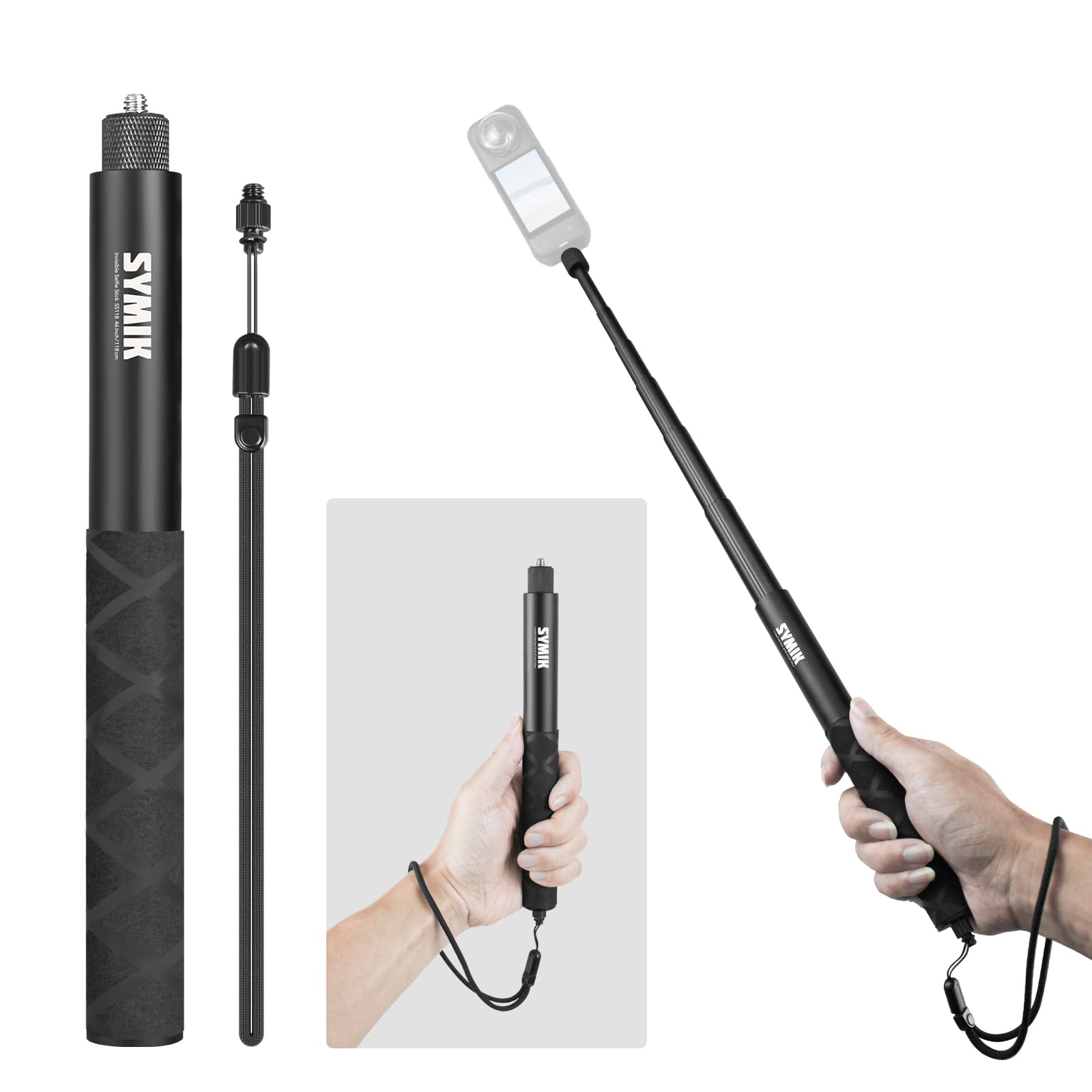Amazon.com: SYMIK Invisible Selfie Stick for Insta360 (120cm/47.2
