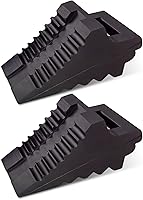 Vista 7 de ROBLOCK Juego de 2 cuñas de rueda de goma resistentes negras con cáncamo, 9" de largo x 7.1" de ancho x 5.5" de alto, para coches, autocaravanas