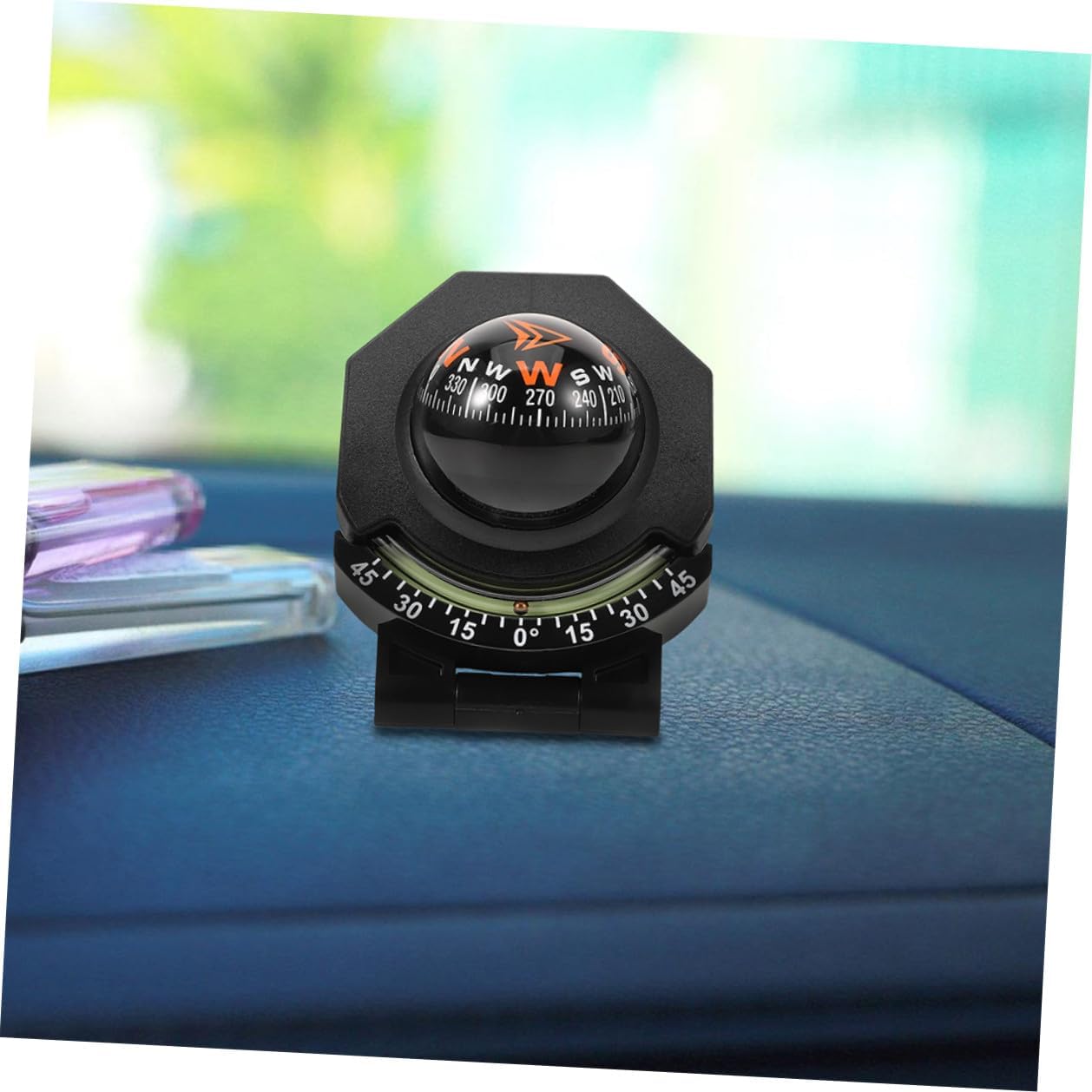 VALICLUD Car Compass Dashboard Compass 2pcs with Inclinometer Foldable High-Precision Car Guide Ball for Auto and Boat Dash Mount Navigation