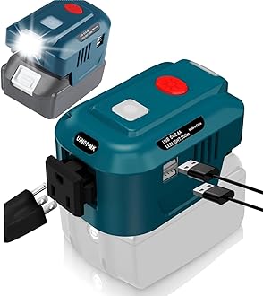 150W Power Supply Inverter for Makita 18V, TEPULAS DC 18V to AC 120V Power Source USB Phone Charger Adapter for Makita with LED Light & AC Outlet(No Battery)