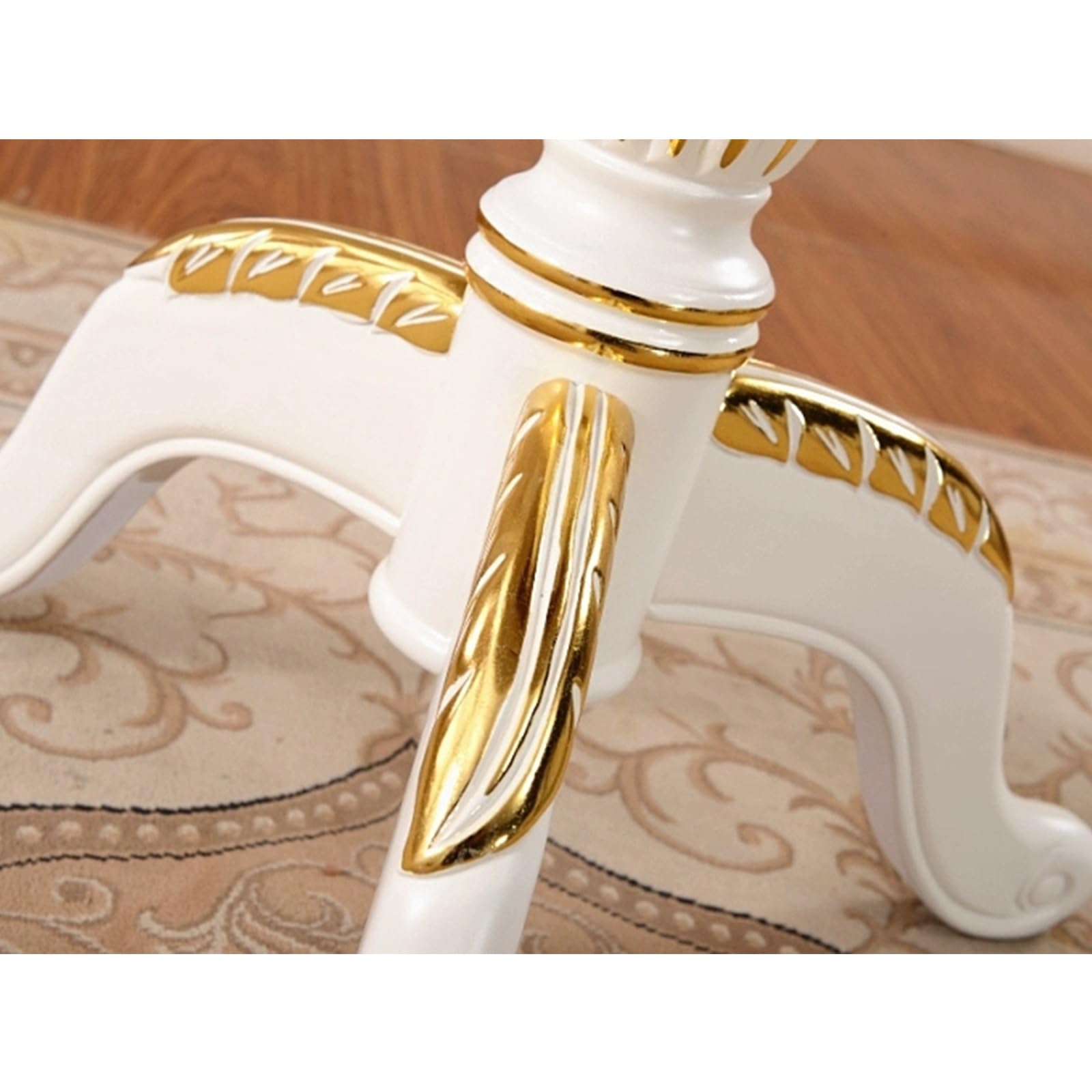 Tavolino rotondo, piccolo tavolo da pranzo in legno retrò, bianco