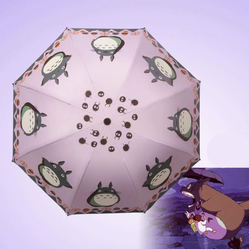 Mitang [2 Pack] Tri-Fold Chinchilla Anime Umbrella Folding UV-Proof Vinyl Sun Sunshade Umbrella