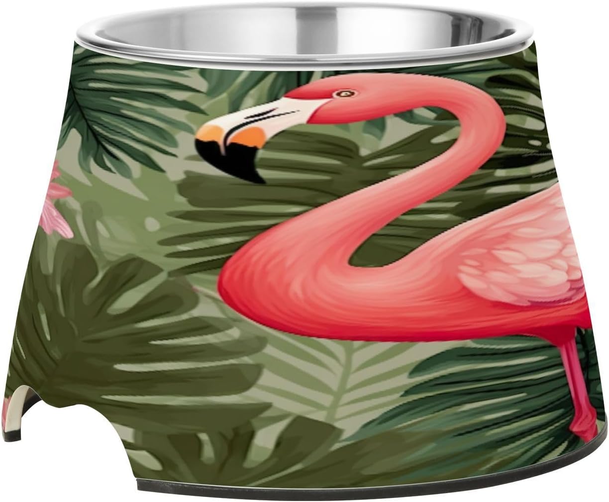 YETTASBIN Pink Flamingo Elevated Dog Bowls, Prevention of Vertebrae Disease Raised Dog & Cat Bowl Stand with Removable Stainless Steel Bowls, Non-Slip Spill-Proof Pet Food & Water Bowl Dish