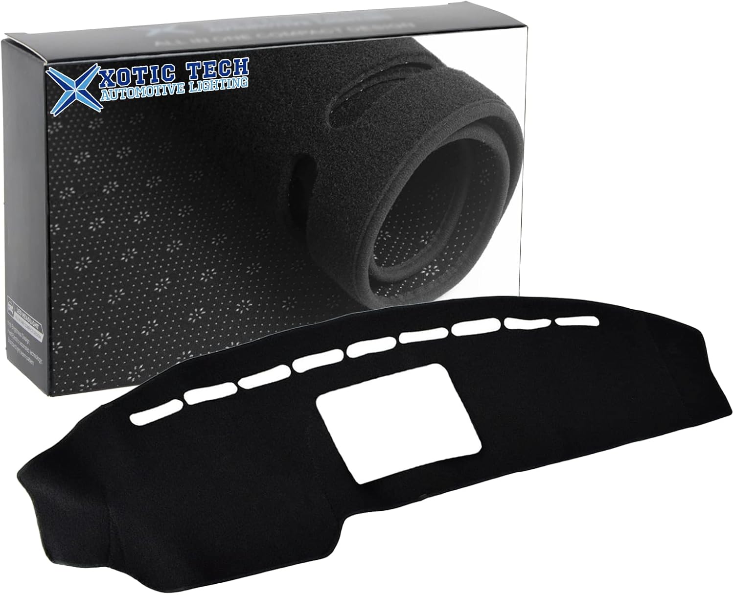 x xotic tech Center Console Dashboard Die-Cut Antiskid Overlay Decor Cover Sunshield Sun Glare Protector Dash Mat Carpet Pad Black Compatible with Ford F150 2009-2014