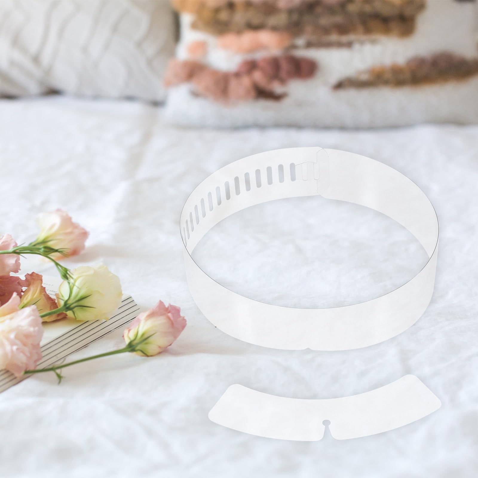jojofuny Tiras de Cuello para Camisa de Plástico Blanco Ajustables Fijación para Collar, Paquete de 200 Piezas, Accesorio Práctico para Adultos