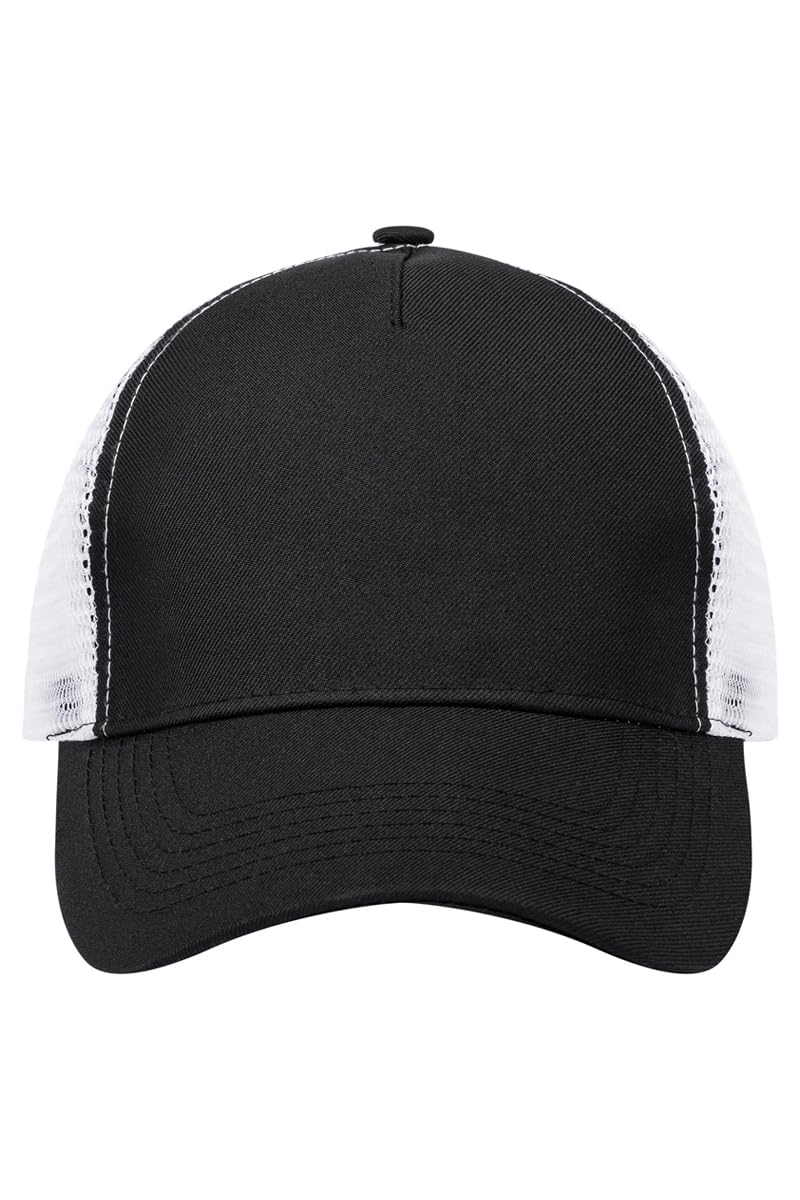 Karlowsky andMORE Trucker Mesh Cap One Size Women Men Unisex Click & Snap Closure Polyester (recycled) Sustainable Black/White, black / white