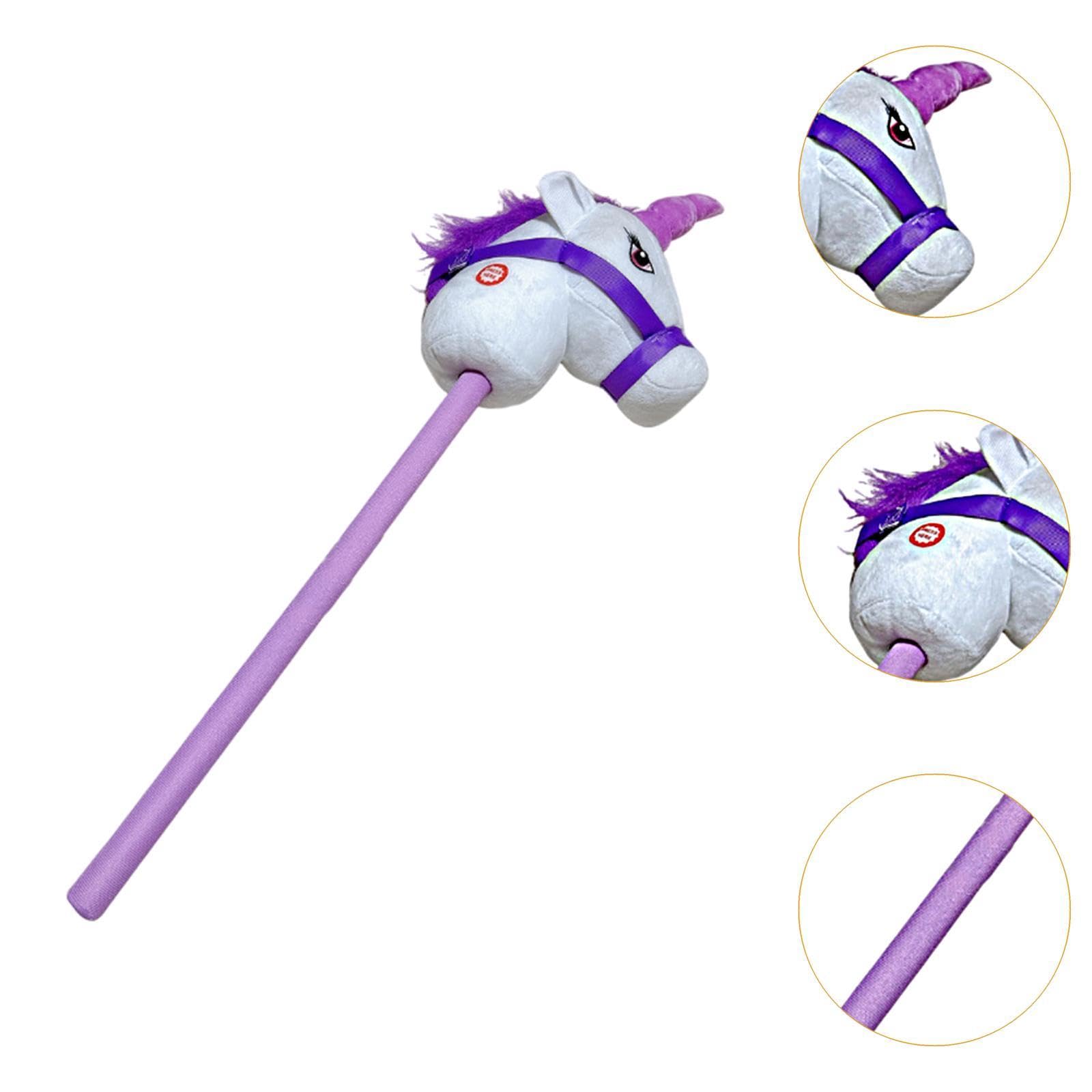 Bastone da Equitazione in Peluche, Giocattolo Ideale per Le attività All'aperto, Viola Bianca