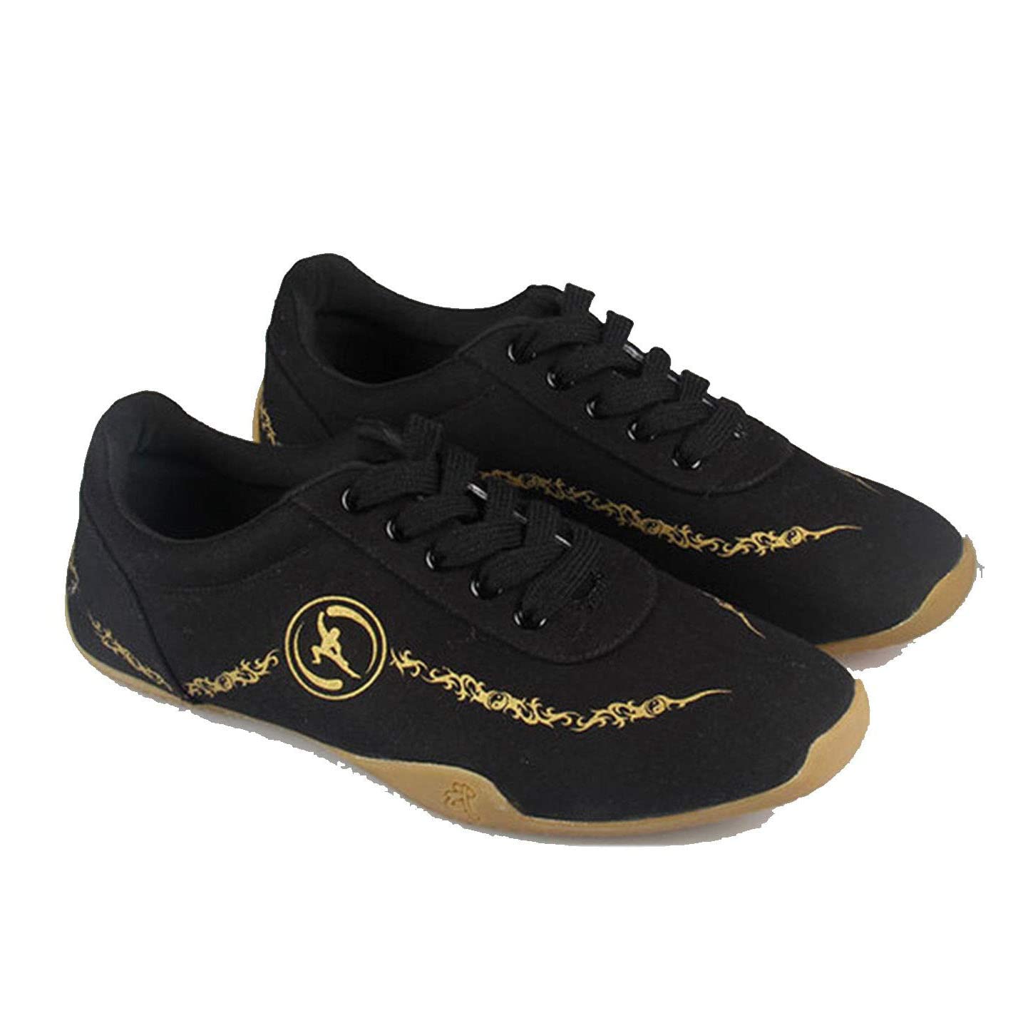 VEACAMCanvas Martial Arts Sneakers for Men, Breathable Kung Fu Tai-Chi Shoes Anti-Slip Fashion Qigong Wing Chun Trainers