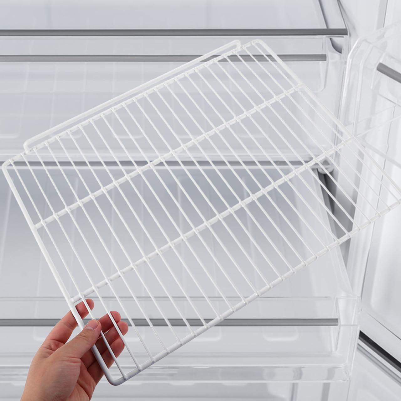 INOOMP Freezer Replacement Shelf 17.71X13.77X0.98In Heavy Duty Metal Wire Refrigerator Organizer Rack Divider Board for Home Kitchen and Supermarket Storage