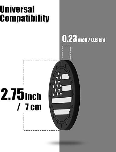 Miniatura 2 de Paquete de 4 posavasos de silicona antideslizantes universales con la bandera americana, accesorios para el interior del automóvil, color negro