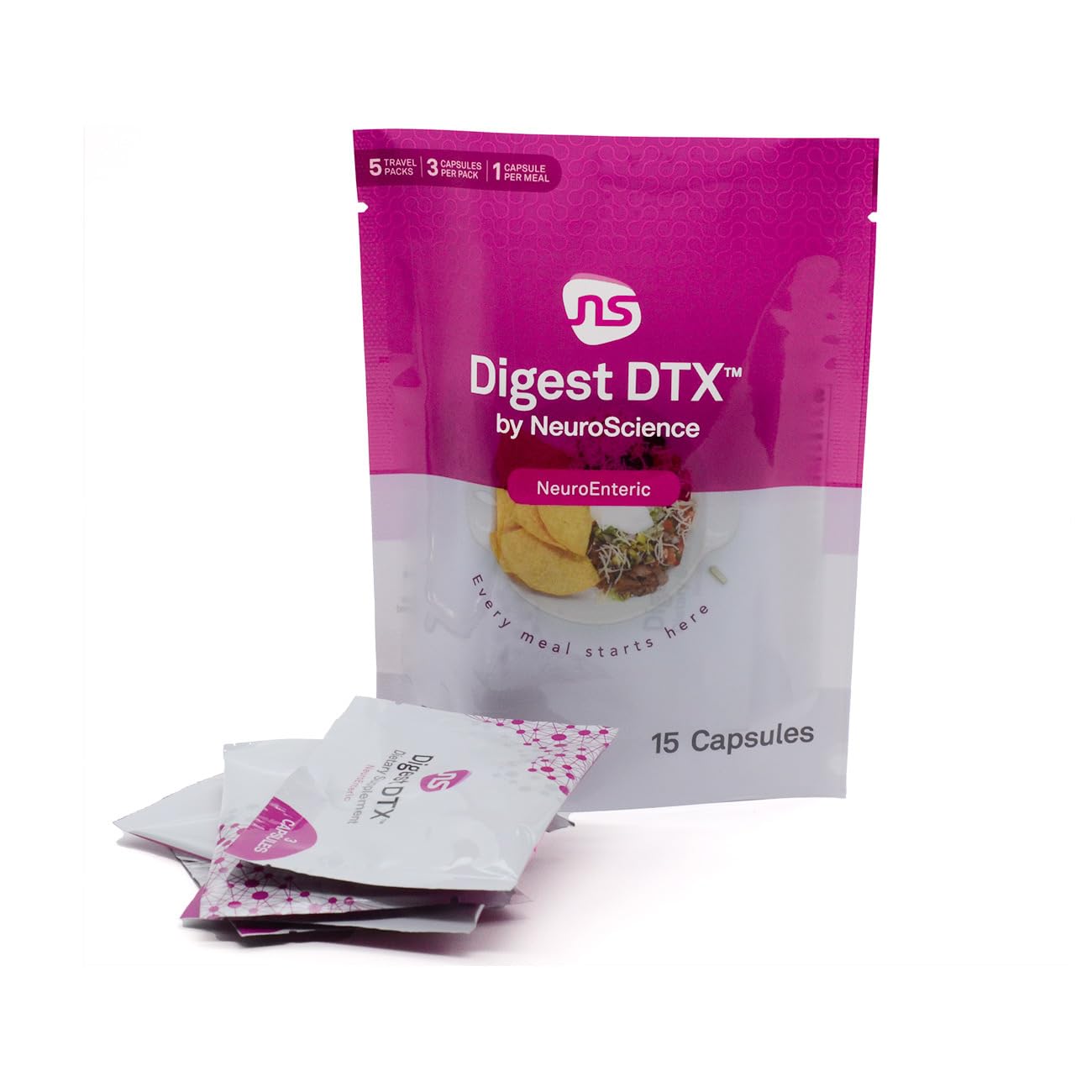 Neuroscience Digest DTX Digestive Enzyme & Immune Support Supplement, 15 Ct