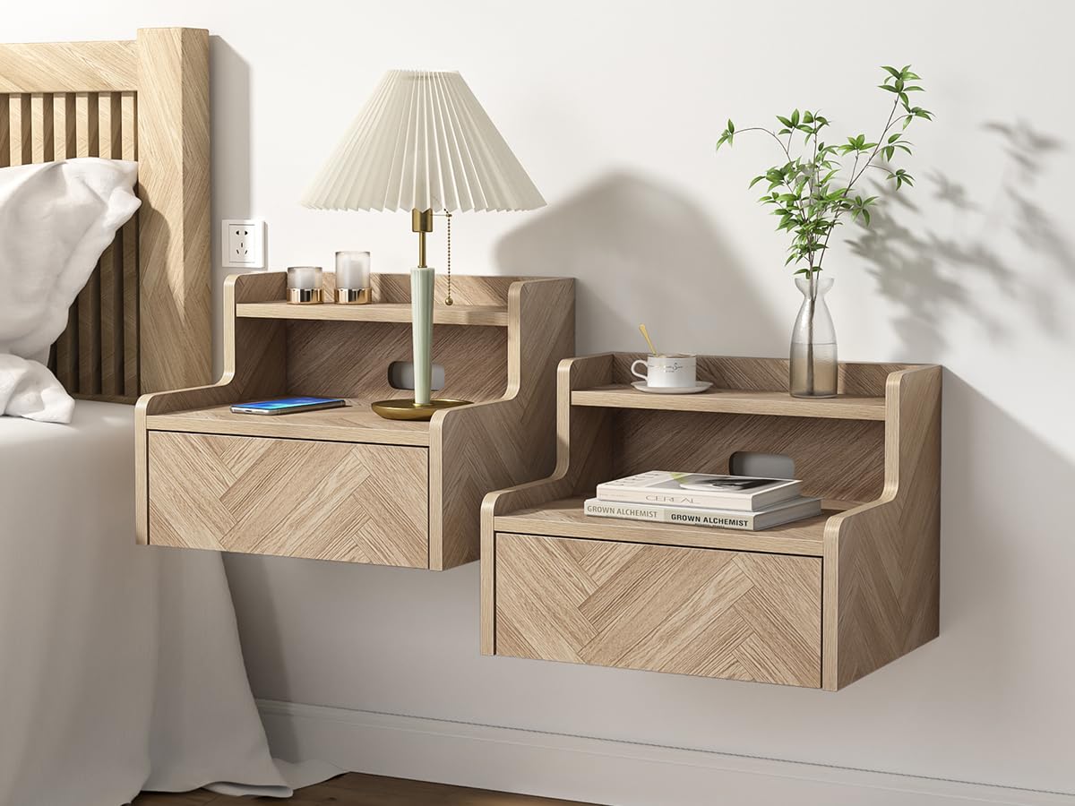 Table de Nuit Flottante pour Gagner de la Place au Sol dans la Chambre