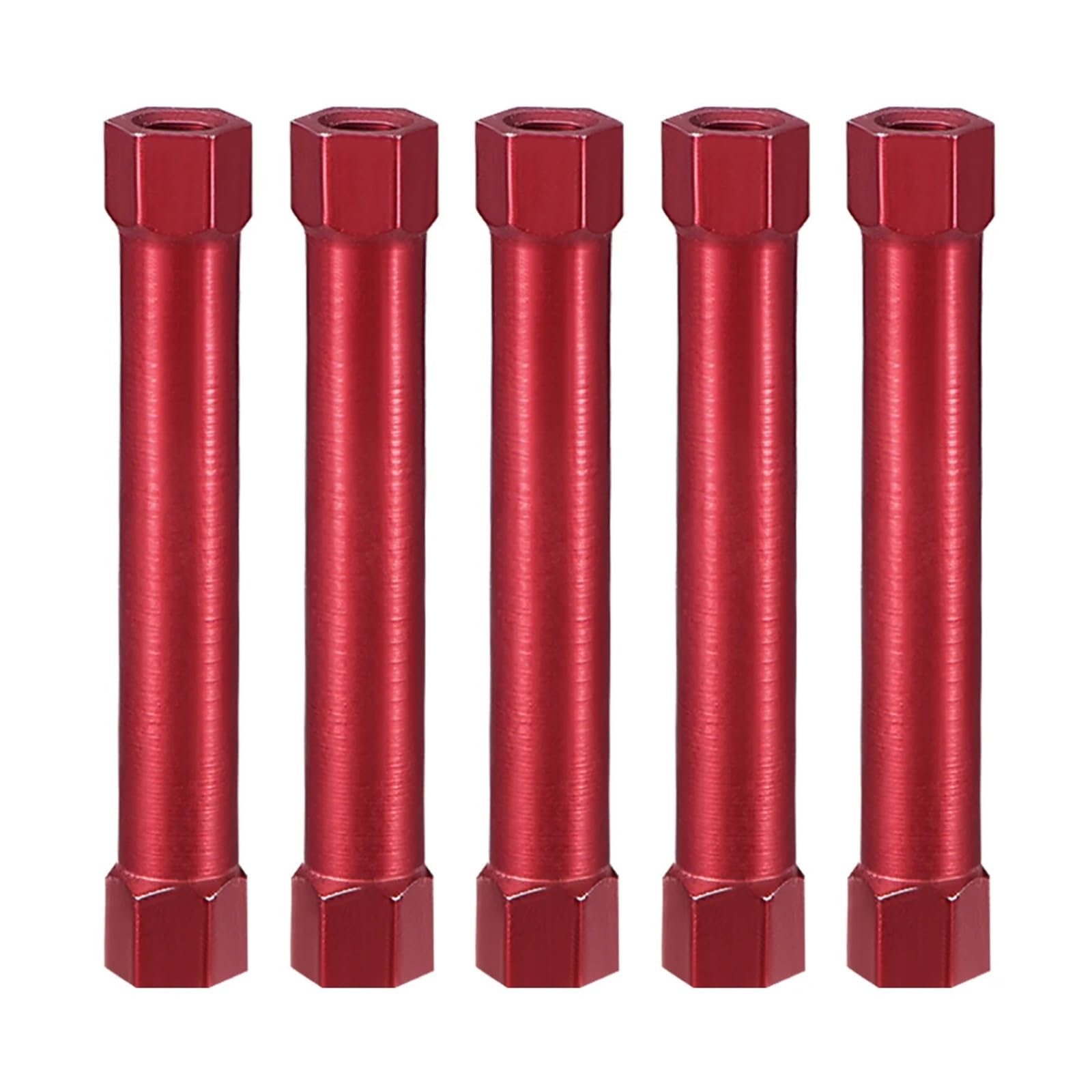 Lote de 5 espaciadores hexagonales aluminio, columna M3 x 45 mm, 50, 55, 60, for cuadricóptero RC, FPV, CNC, rojo y negro
