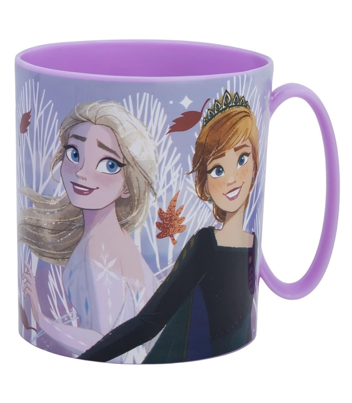 SRV Hub Disney Frozen Plastic Cup with Handle 390ML, BPA Free Microwave Safe Mug for Girls, Dishwasher Safe Reusable Drinking Mug for Home School Travel