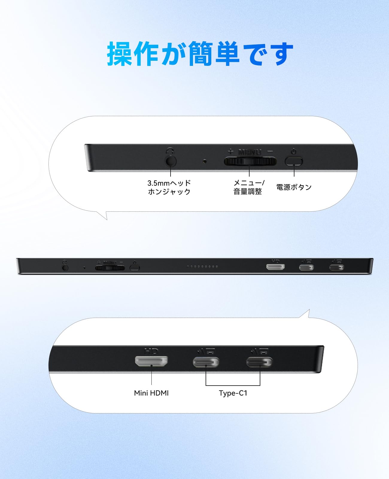 Amazon.co.jp: UWH モバイルディスプレイ 15.6インチ 1920*1080 16:9