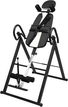 Inversion Tables for Back Pain Foldable Heavy Duty Inversion Table Teeter Machine with Extended Ankle Lock Handle, Gym Inversion Table Gravity Hang Back Pain Relief Fitness Table