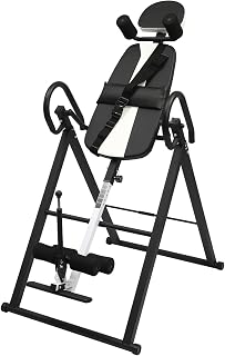 Inversion Tables for Back Pain Foldable Heavy Duty Inversion Table Teeter Machine with Extended Ankle Lock Handle, Gym Inversion Table Gravity Hang Back Pain Relief Fitness Table