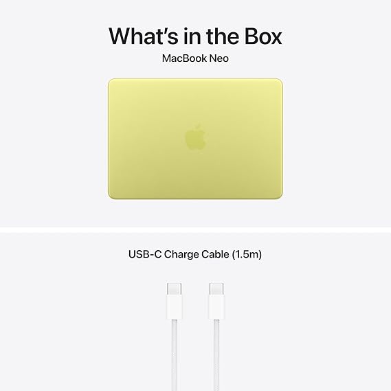 Apple MacBook Neo 13-inch Laptop with A18 Pro chip: Built for AI and Apple Intelligence, Liquid Retina Display, 8GB Unified Memory, 512GB SSD Storage, 1080p FaceTime HD Camera, Touch ID; Citrus