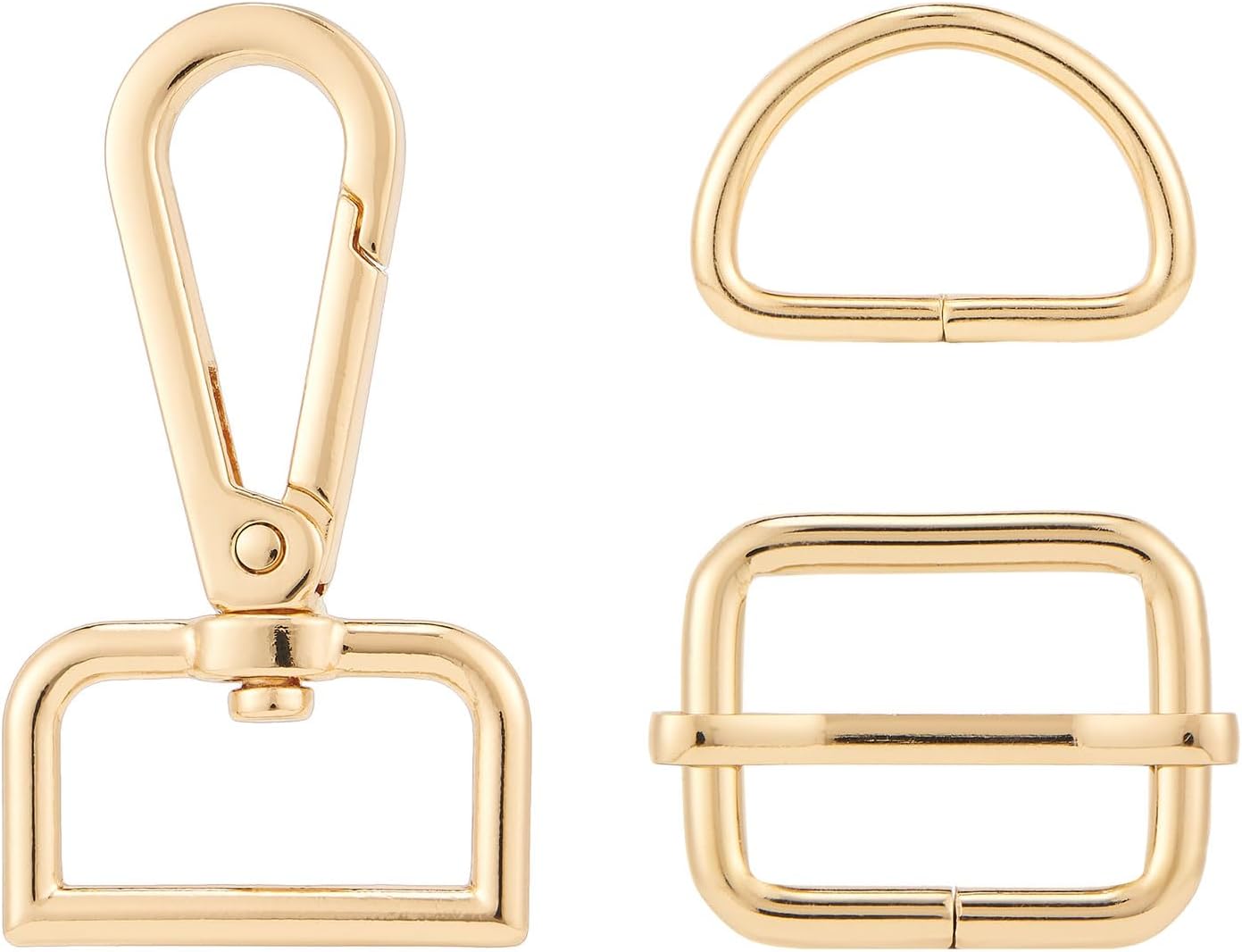 DEVPSISR 15pcs Bag Hardware Swivel Snap Hooks,Tri-glide Slide Buckles,D Rings for Purse and Bag Making