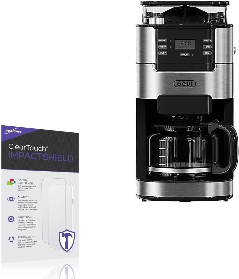 BoxWave Screen Protector Compatible with Gevi Drip Coffee Maker - ClearTouch ImpactShield (2-Pack), Impenetrable Screen Protector Flexible Film