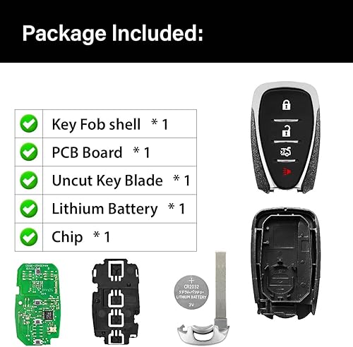 Miniatura 6 de Reemplazo para Chevrolet Volt Cruze Traverse Camaro Malibu Blazer Sonic Key Fob 2019 2021 2022 Control remoto HYQ4EA 4 botones 433MHz