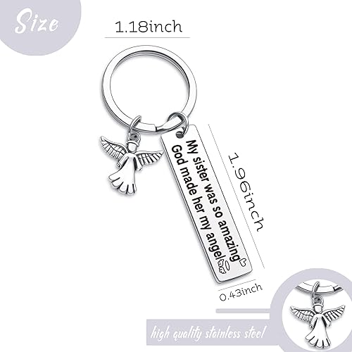 Miniatura 2 de 7RVZM Llavero de condolencia para hermana, llavero de duelo en memoria de hermana, regalo para hermana, joyería de condolencias