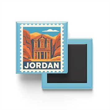 Buzdolap Magneti  rd n Amman Renkli Posta Pulu Temal  - 9x9 cm