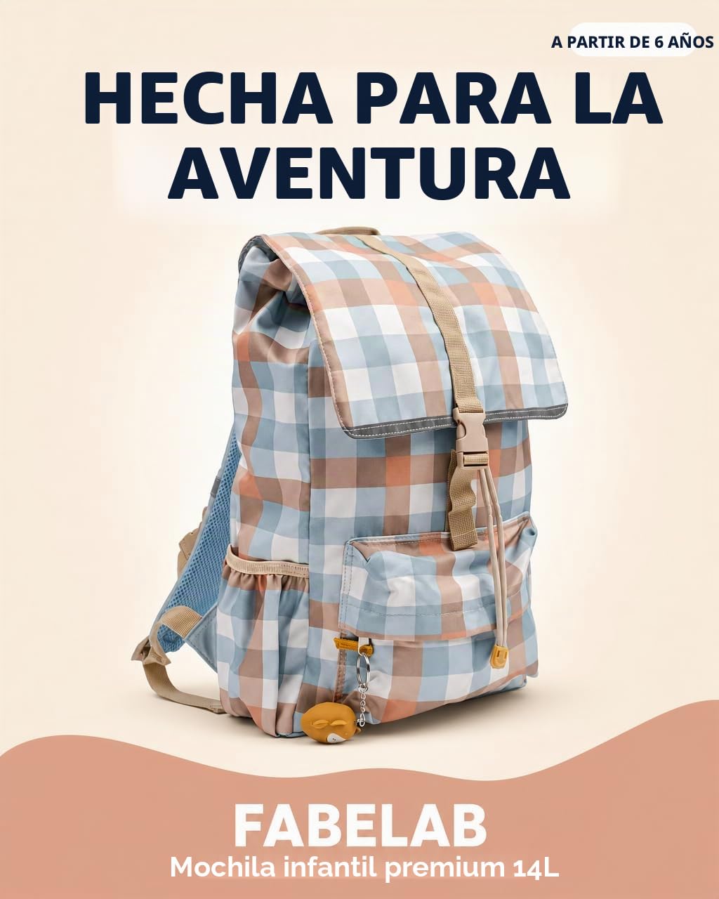 Fabelab Mochila infantil | mochila de jardín de infantes | mochila para niños a partir de 6 años en 100% poliéster reciclado | mochila escolar | mochilas infantiles con capacidad de 14 l