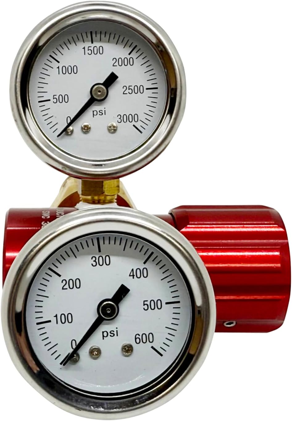 Preece Precision High Performance Compact Anodized RED Lightweight Aluminum Argon Regulator 0-400PSI, High Flow Capacity of 45CFM