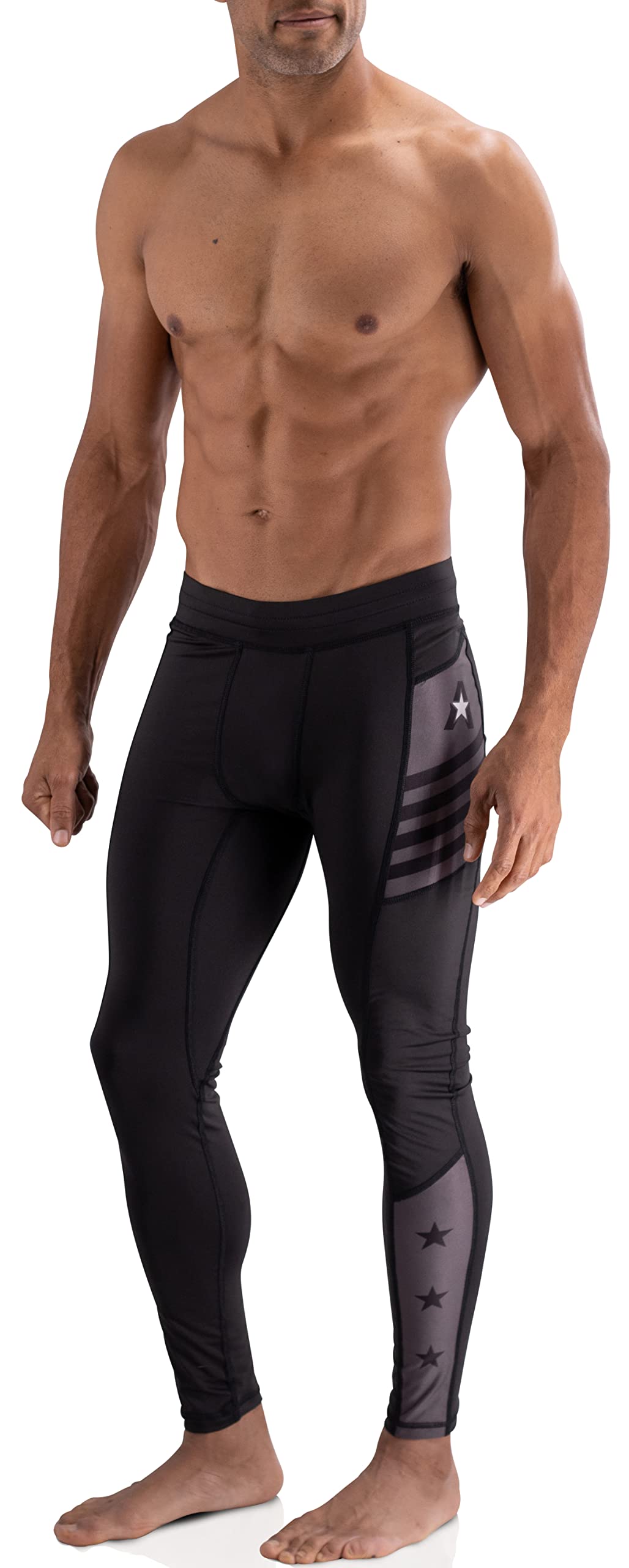 Anthem Athletics Reignite MMA BJJ - Pantalones y pantalones cortos de compresión - Spats Tights Vale Tudo, Negro y gris, Small