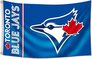 ENMOON Blue Jays Flag for Fans Toronto (3x5ft, Vivid Color, 150D Poly) HD Printing Quality Brass Grommets Banner for Man Cave Shop 1