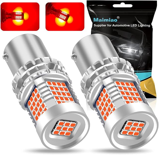 2PCS 1157 BAY15D P21/5W Canbus Error Free Led Bulbs, 12V 89Pcs 2016SMD Super Bright Brake Lights Bulb for Tail Position Fog Lights, Daytime Running Lights (Red)