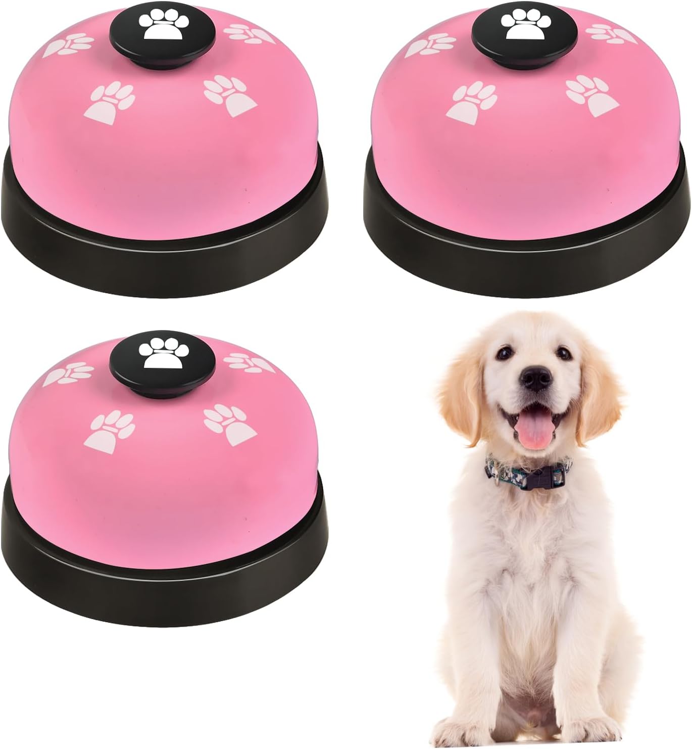 3 Pack Dog Doorbells, Pet Training Bells for Outside Potty Training and Communication, Bell for Dog Cat Puppy Interactive Toys (Pink, 3 Pack) 3 Pack Dog Doorbells, Pet Training Bells for Outside Potty Training and Communication, Bell for Dog Cat Puppy Interactive Toys (Pink, 3 Pack)