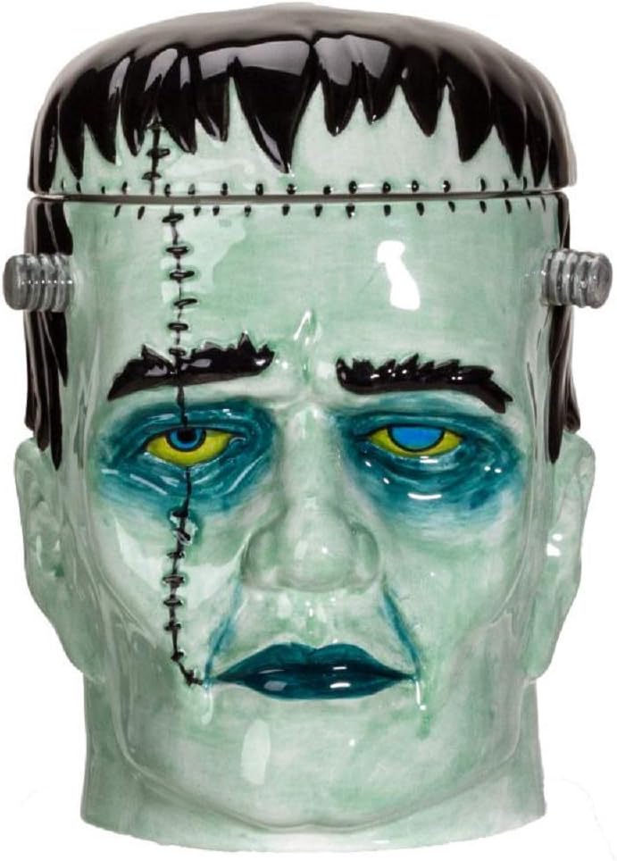 Frankenstein Head Ceramic Cookie Jar