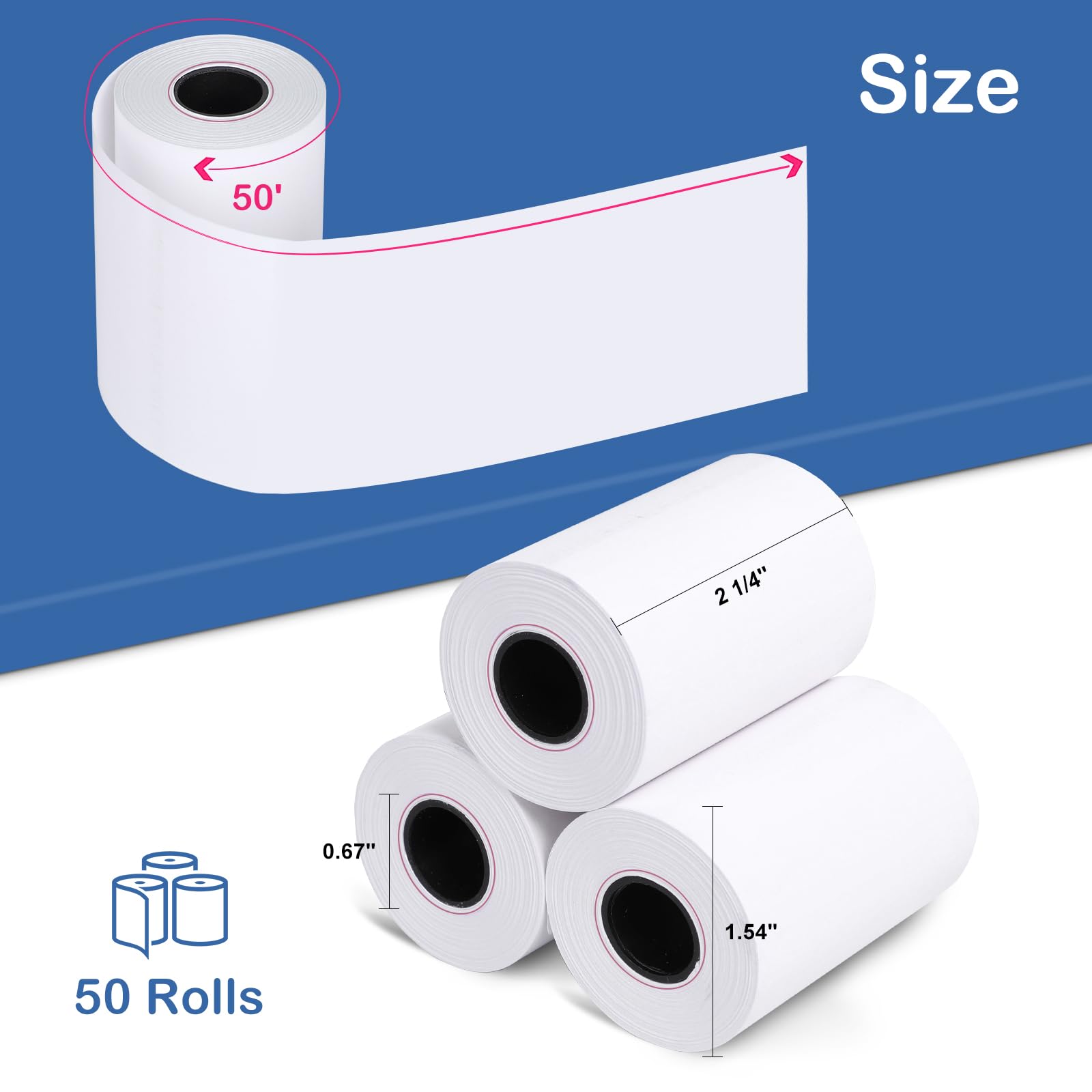 EcoChit Rollos De Papel Térmico Sin Fenoles, 2-14 Pulgadas X 45 Pies, Cada Caja Planta Dos Arboles Caja De 50