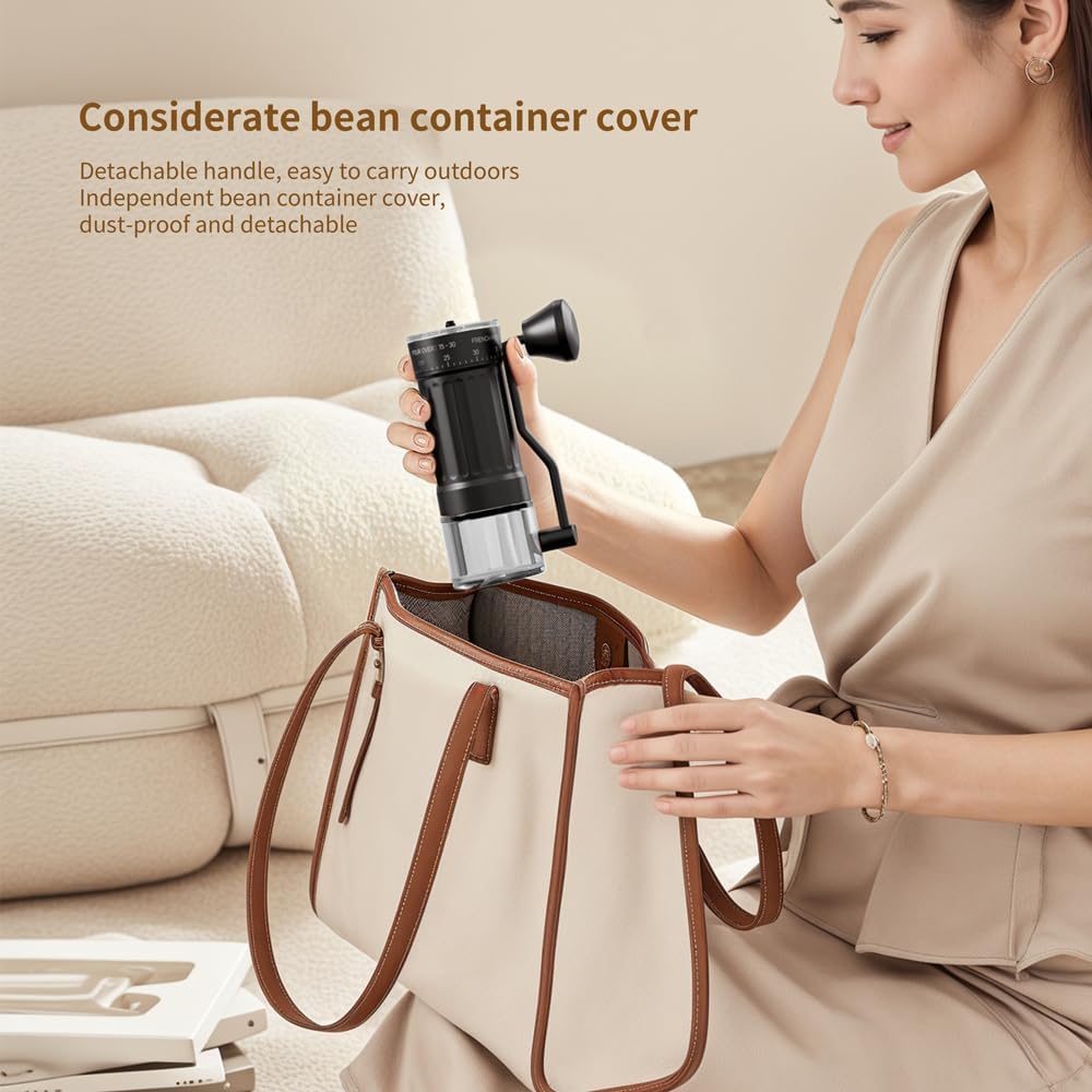 Portable Electric Coffee Grinder for Home Use, CorporateGiftPro One Touch Coffee Bean and Spice Grinder, Rechargeable Electric Spice Mill, Automatic Coffee Hopper Shaker (Stainless Steel)