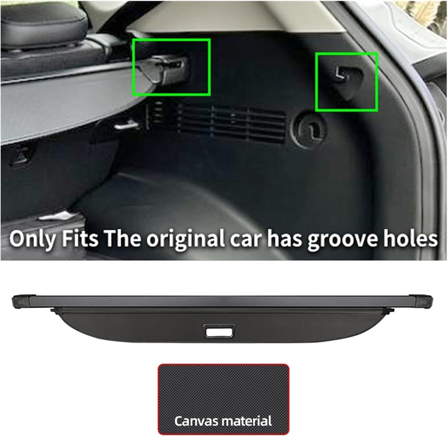 Retractable Trunk Cargo Cover Parcel Rack Waterproof Shield Privacy Auto Accessories Compatible with Kia Seltos 2024(Canvas) image 2