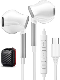 USB C Headphones for iPhone 15 Samsung S23 S22 Ultra S21 S20 A54 A53 A34 A33 5G, Type C Headphones In-Ear HiFi USB C Earphones Wired with Mic for Google Pixel 7a 6a 7 Pro iPad 10 Air 5 OnePlus 11 Pro