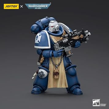 YIZRIO JoyToy ウォーハンマー 40K ウルトラマリン スターンガード ベテラン ボルトライフル付き 1:18スケール アクションフィギュア メカジョイ トイコレクションモデル 4.75インチ
