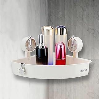 Corner Shower Caddy with 2Pcs Suction Cup, No Drilling Corner Shelf Wall Mounted, Easy Installation Storage Rack Heavy Duty Shower Basket for Kitchen and Bathroom