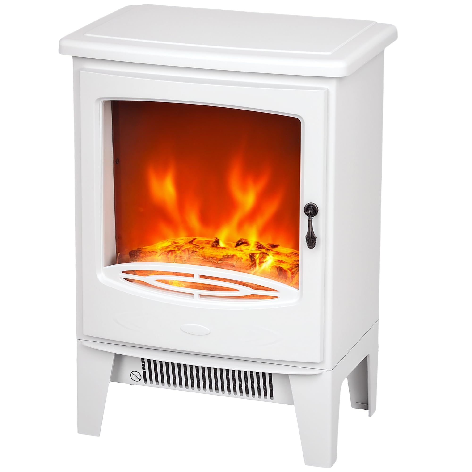 HOMCOM Electric Fireplace Electric Fire Freestanding 950W/ 1850W, White