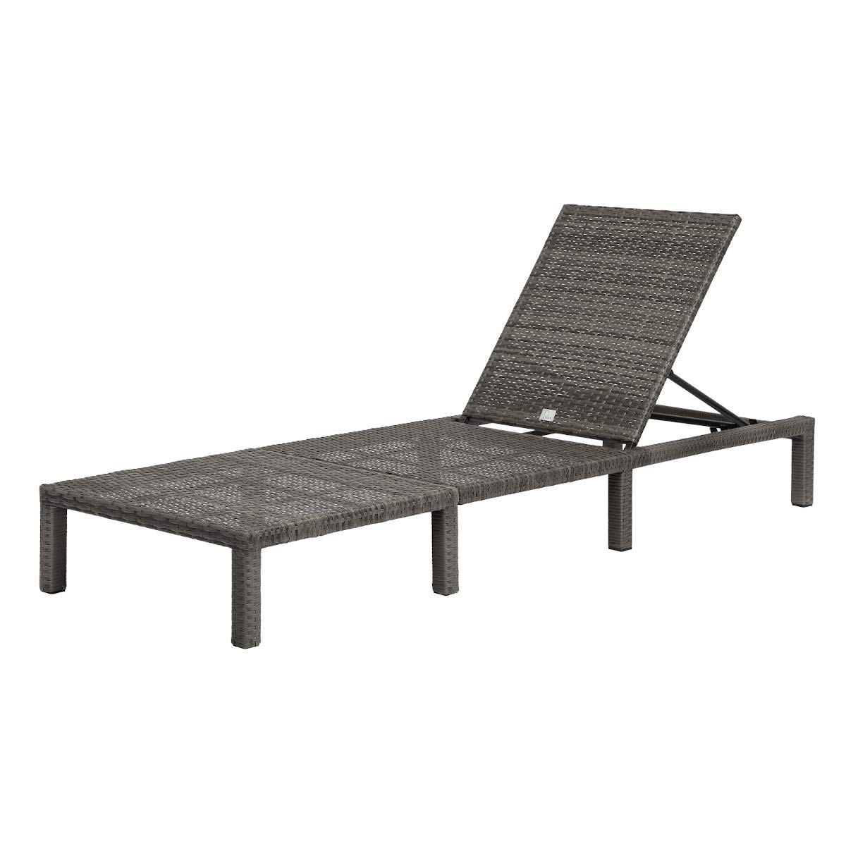 SVITA Peach Gartenliege Sonnenliege Polsterauflage Klappbar Polyrattan Grau
