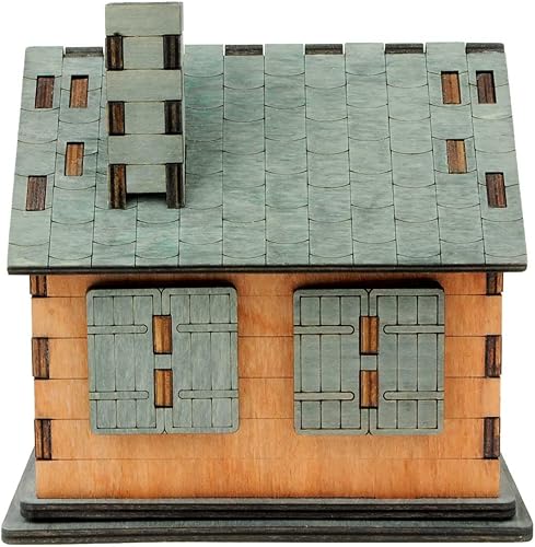 Logica Puzzles Art. Da Vinci House - Brain Teaser in Wood - Caja secreta - Dificultad 46 Extreme - Colección Leonardo da Vinci