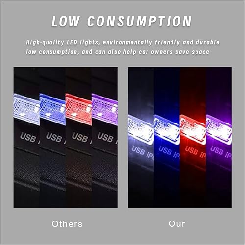 Miniatura 6 de 4 lámparas USB LED para el interior del automóvil, luz nocturna portátil, mini luz LED de decoración, enchufable de 5 V, luz USB universal para el