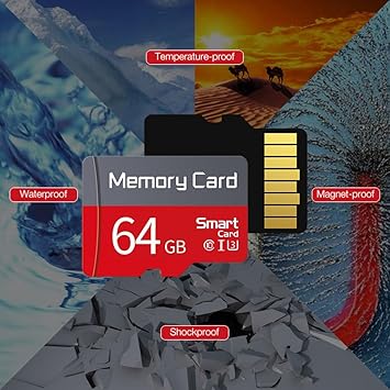 64GB TF Memory Card, Class 10 UHS-I Ultra High Speed SD TF Card with Adapter