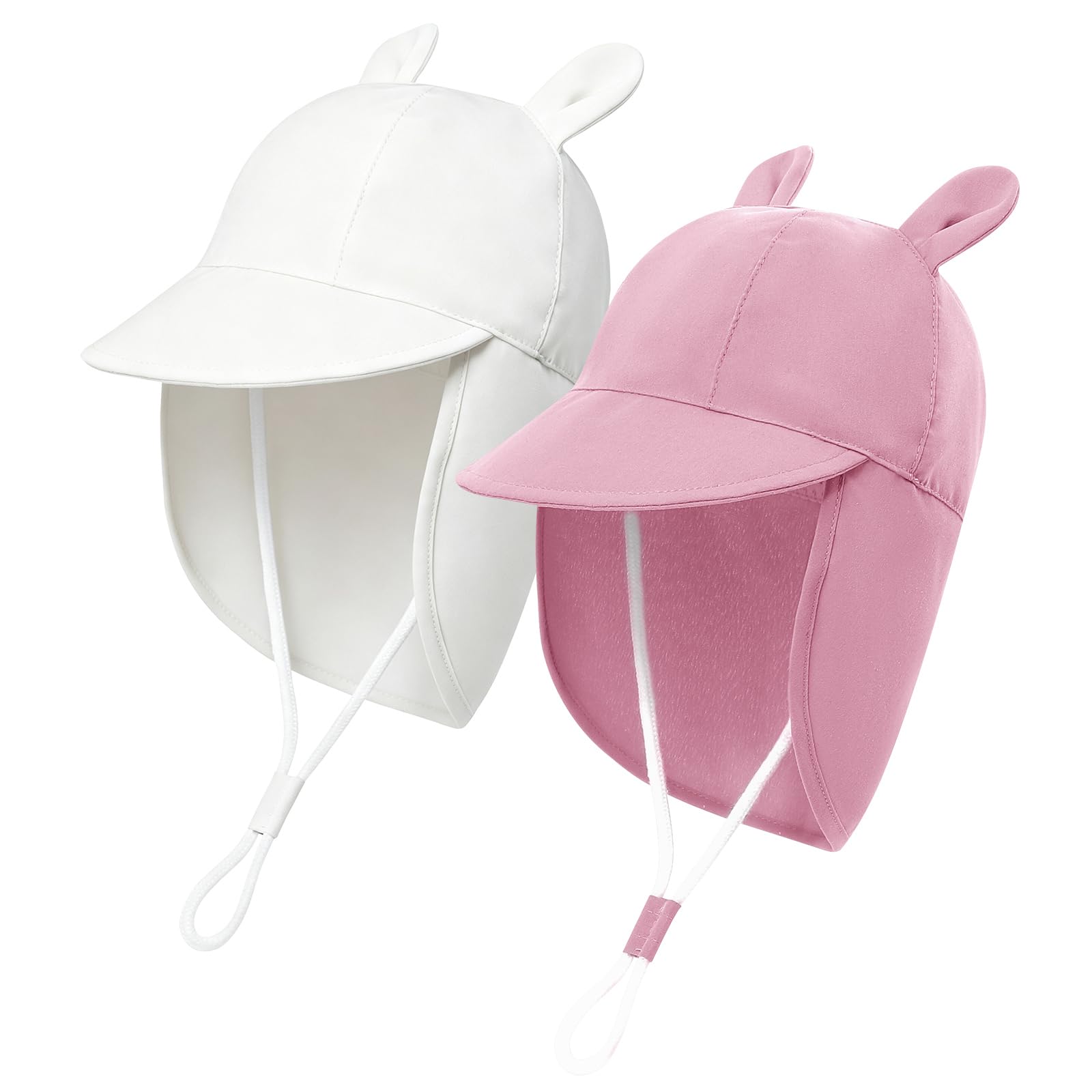 MK MATT KEELY 2 PCS Sombrero de Sol Bebé Gorro de Playa Protección UV Verano Niños Niñas con Protección de Cuello