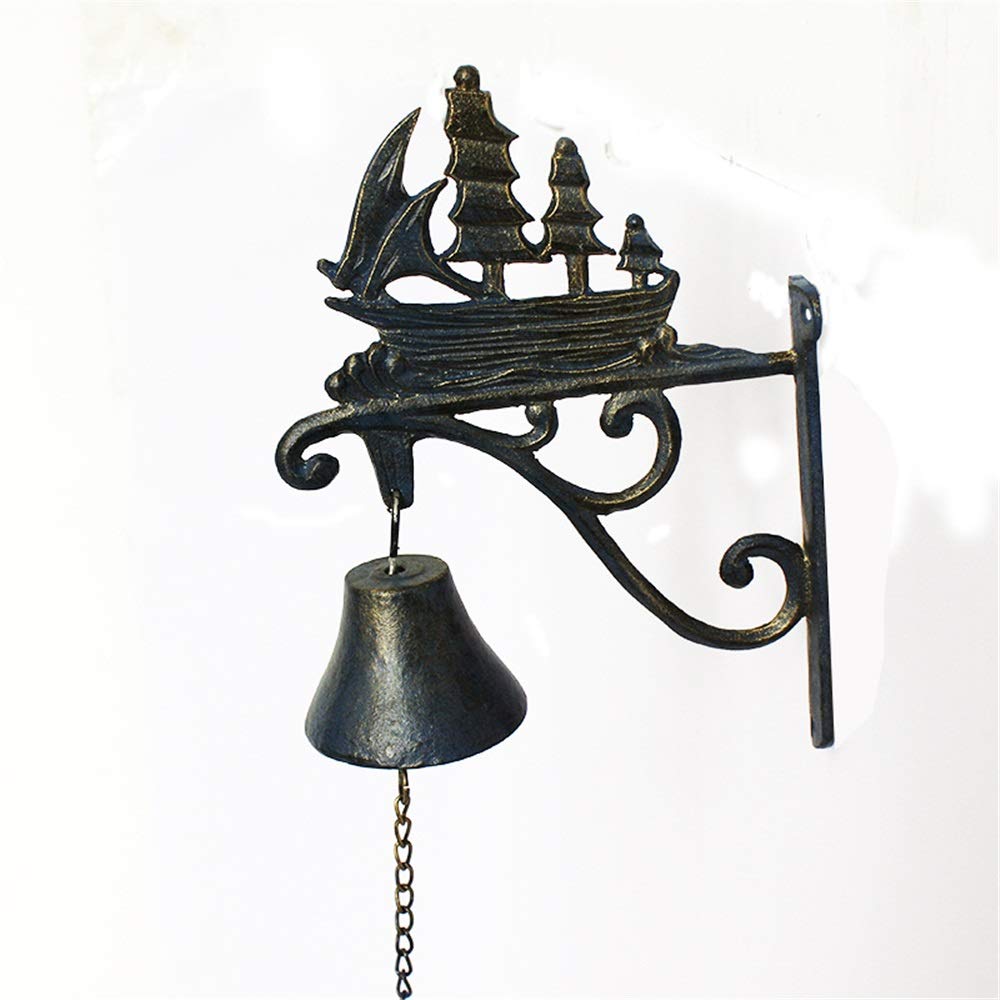 Door Bell Creative Cast Iron Garden Wall Decoration Doorbell Wall Hanging Wooden
