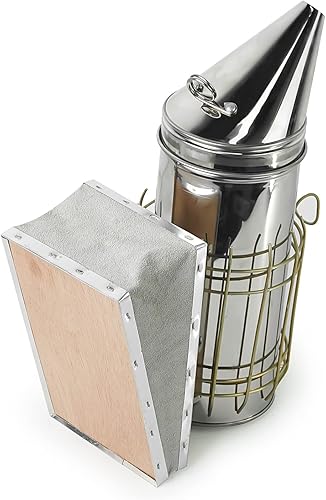 Miniatura 9 de Luwint Kit de ahumador de abeja para niños, mini ahumador de colmena de abeja de 7 pulgadas con guantes de apicultura para niños y niñas de 4 a 10