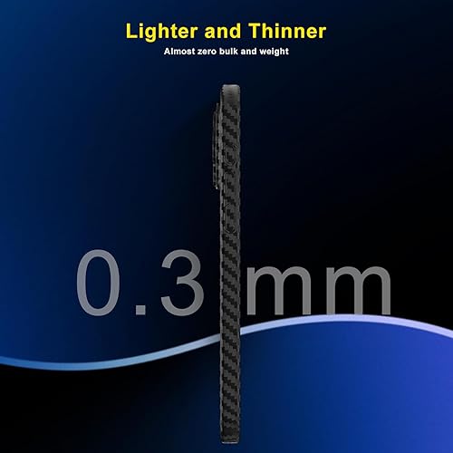 Miniatura 2 de memumi Funda delgada para iPhone 15 Pro con patrón de fibra de carbono de 0.012 in mate cubierta trasera compatible con iPhone 15 Pro, funda